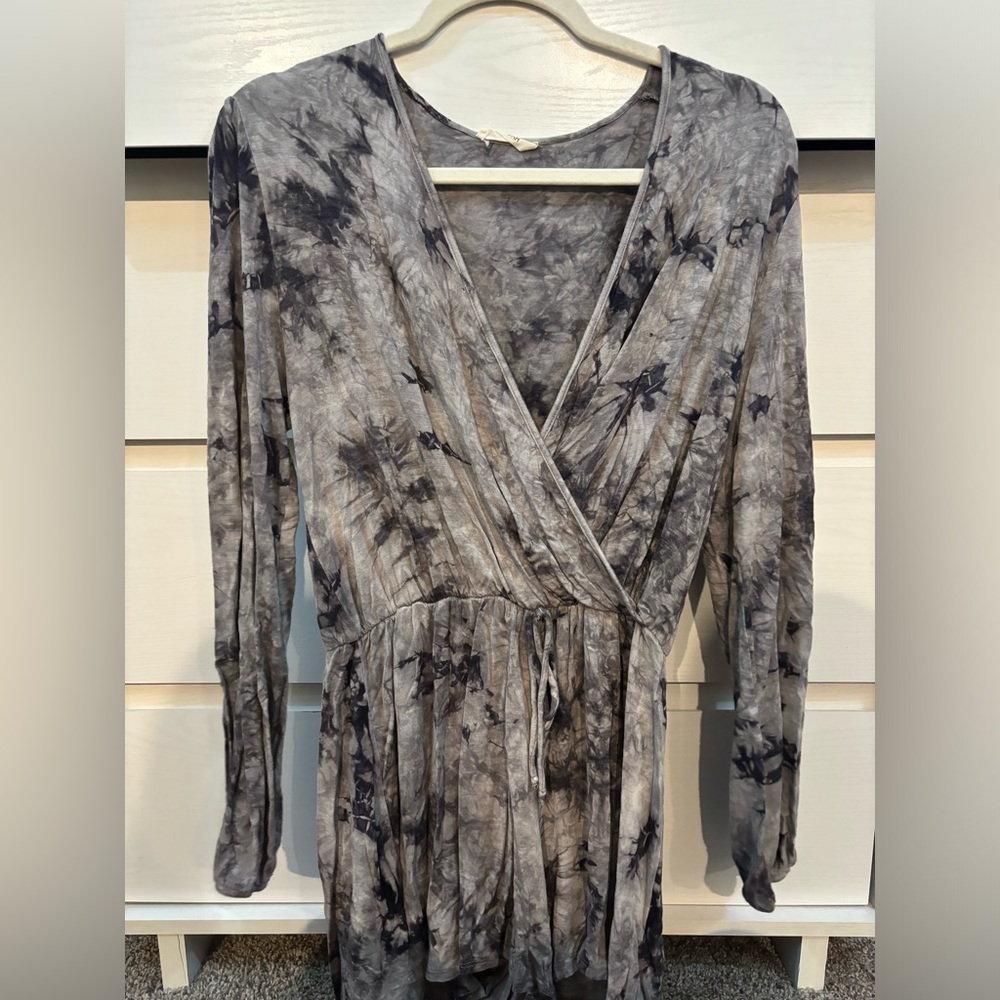 Grey tie dye romper L